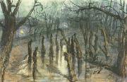 Stanislaw Ignacy Witkiewicz The Planty Park by Night-Straw-Men (mk19) oil painting artist